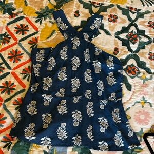 Ann Taylor Factory Navy Floral Halter top